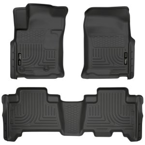 Lexus GX Floor Liners - Front + Rear - Husky Liners - WeatherBeater - Black - `10-`12